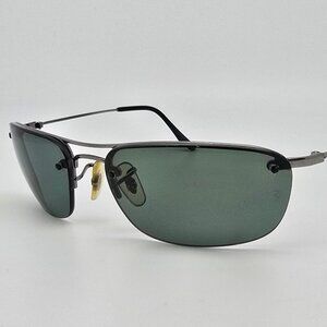 Ray-Ban RB3156 004/9A Top Square Gunmetal Polarized Green Aviator Sunglasses